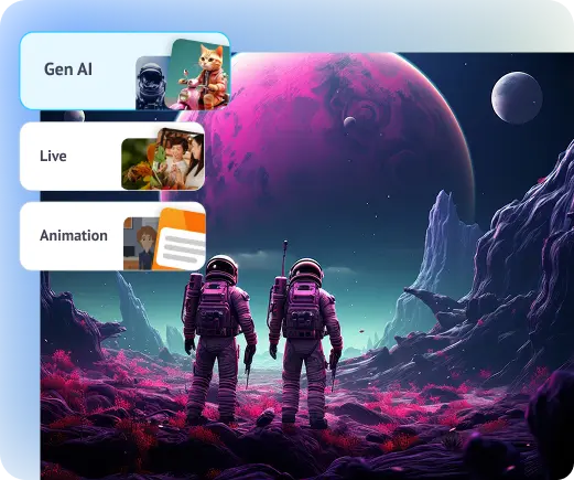 AI Video Generator interface — Steve AI transforms creativity into video content instantly