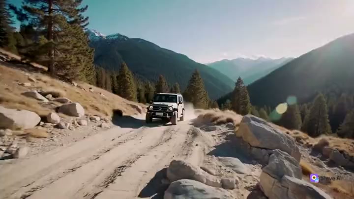 AI-generated automotive advertisement video — Mercedes G-Class promotional content made with Steve AI