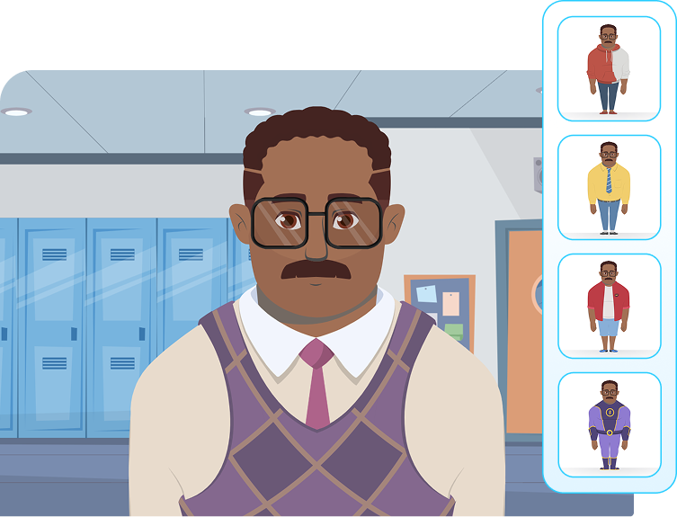 Character outfits customization illustration