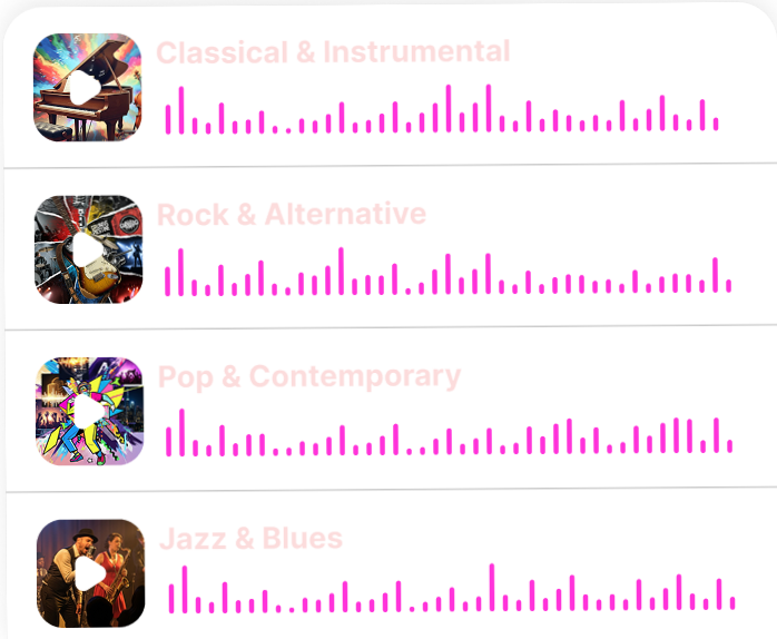 Background music library illustration