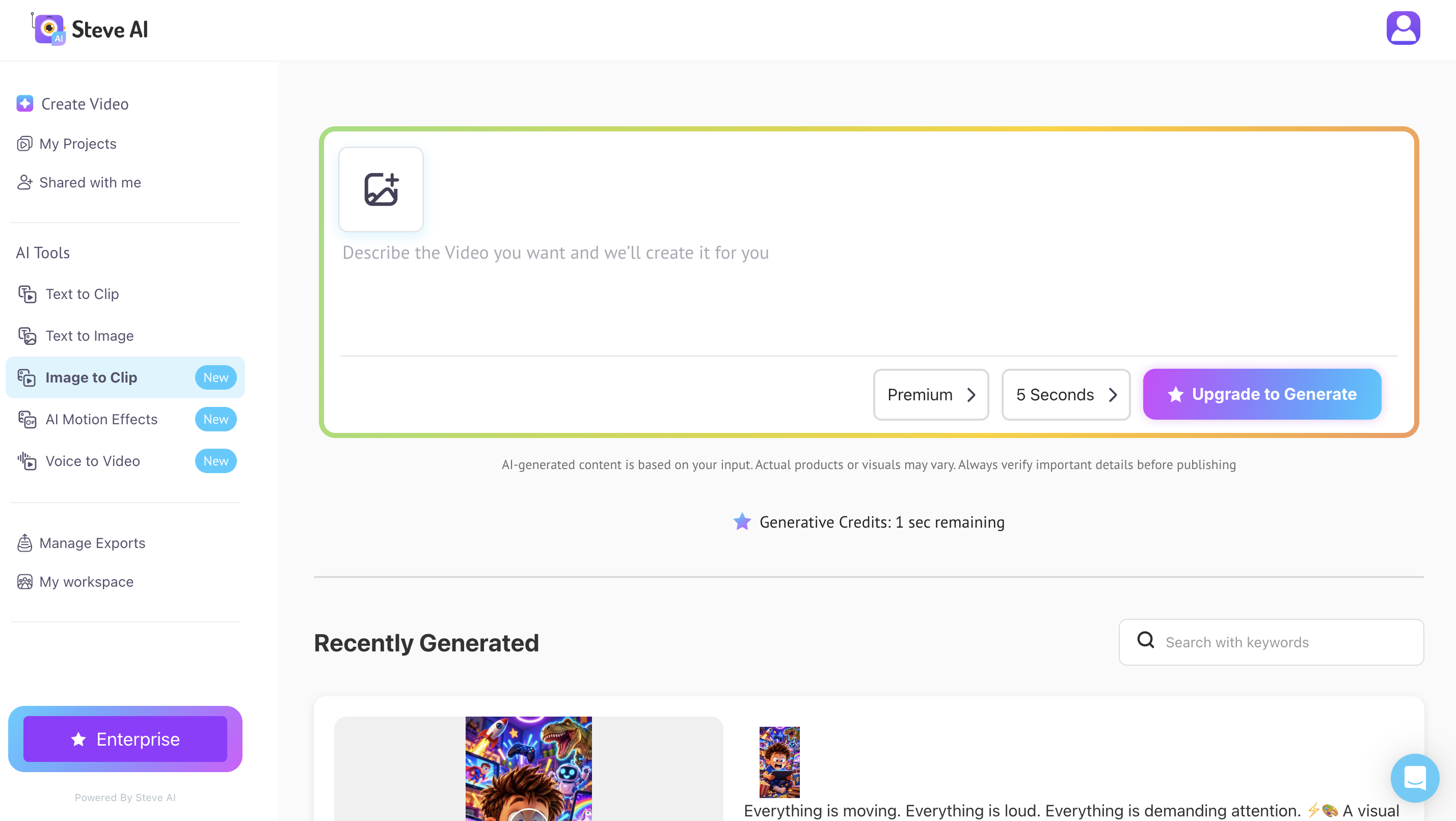 Go to Image to Clip under AI Tools