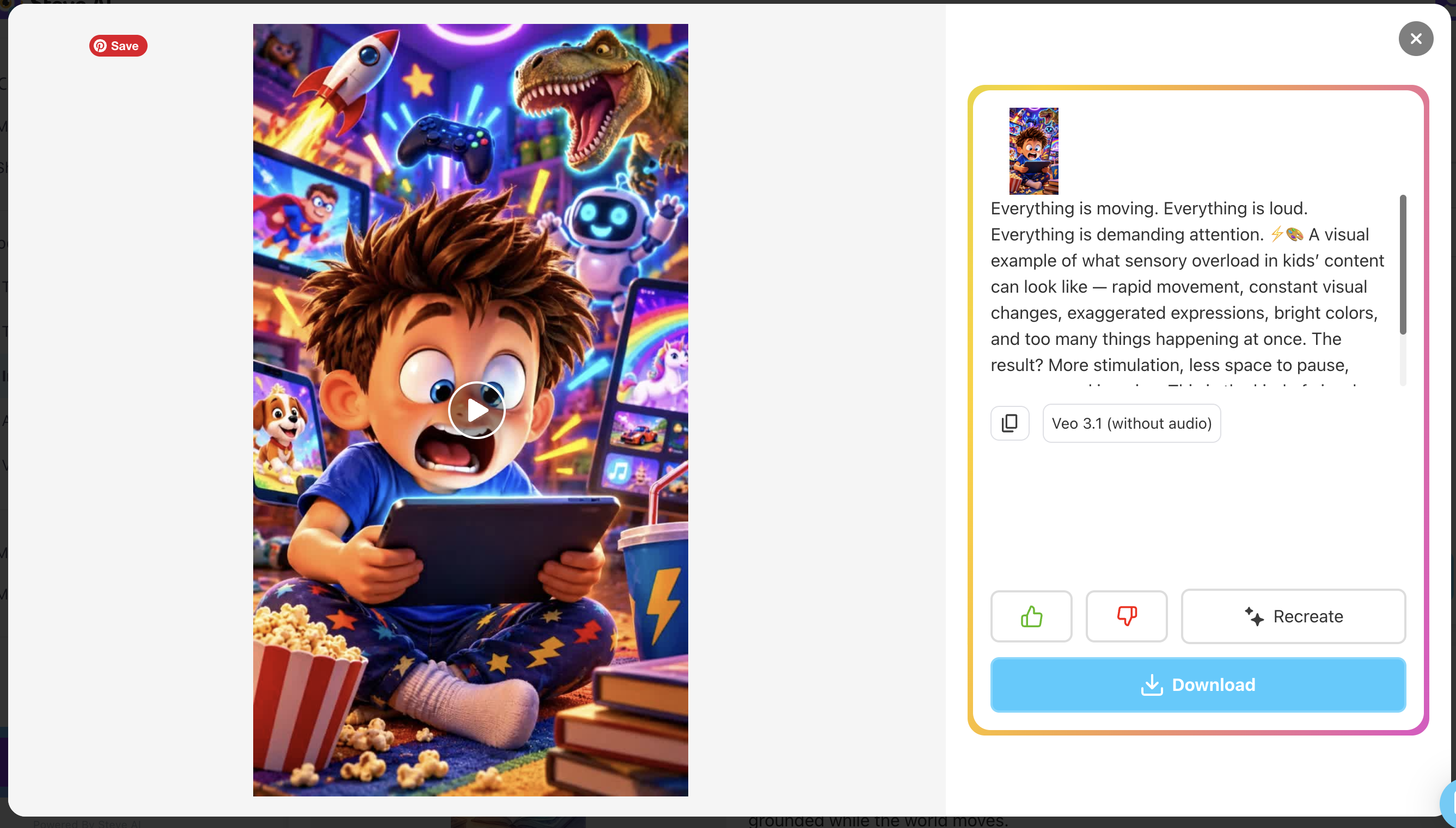 Generate and download your video