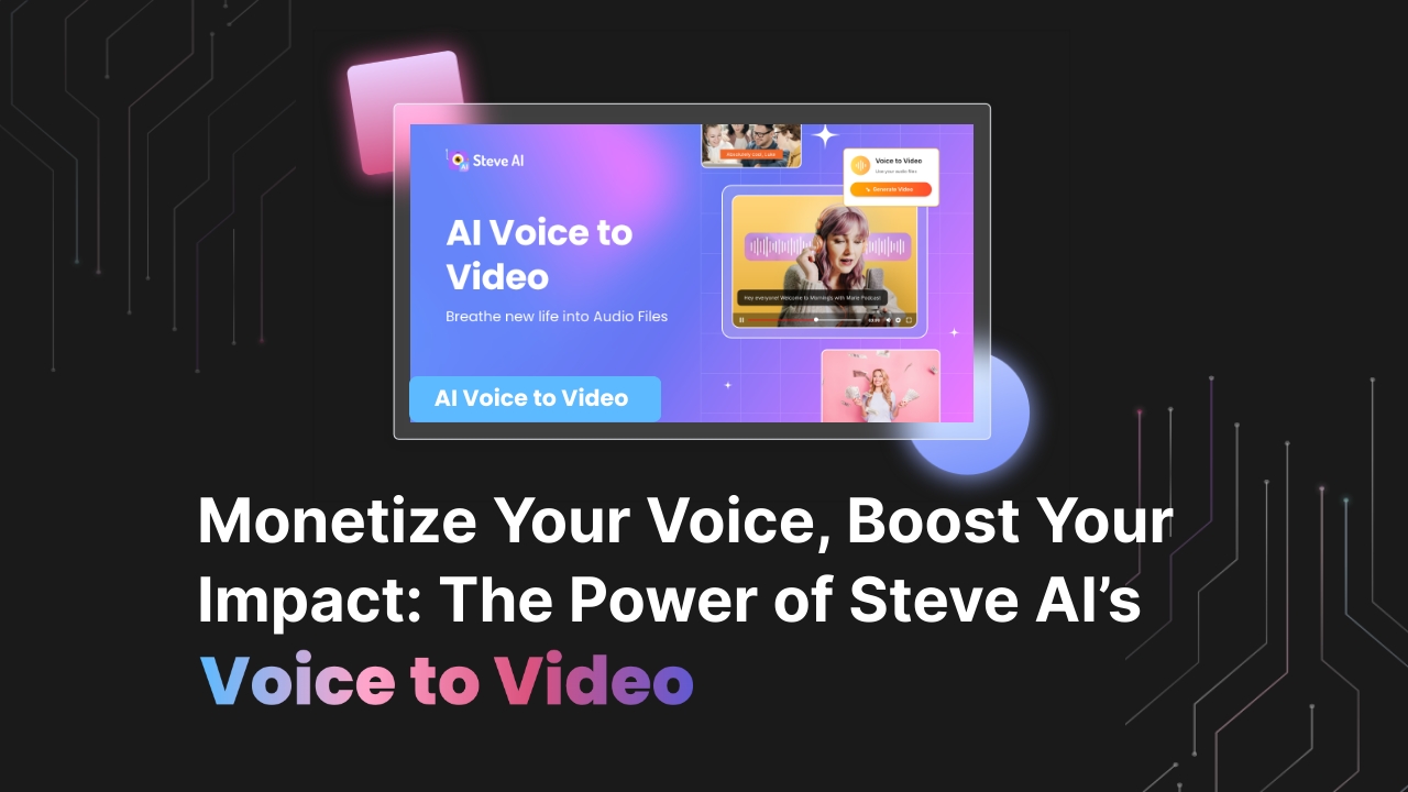 Monetize Your Voice, Boost Your Impact: The Power of Steve AI’s Voice to Video