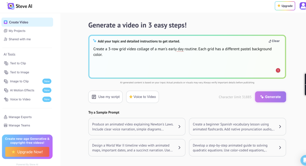 Steve AI Dashboard