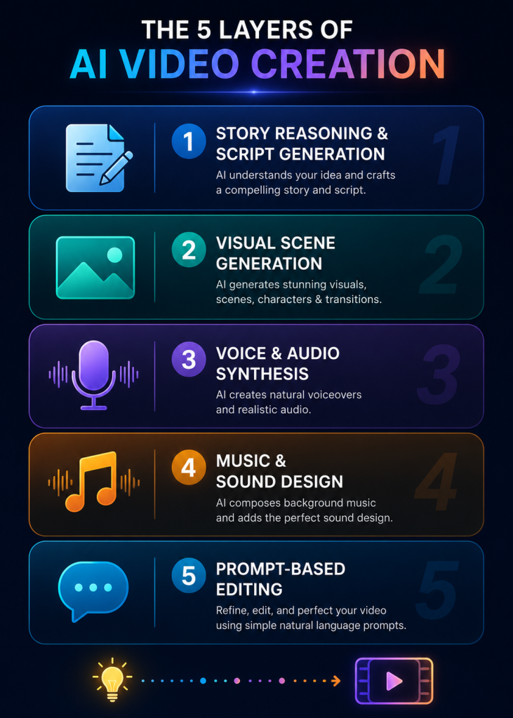 5 Layers of AI Storytelling Video Creation Works